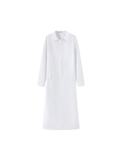 LYUOCHENG V-Neck Long Sleeve Slim Fit Irregular Cool Touch Shirt Dress