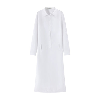 LYUOCHENG_V-Neck_Long_Sleeve_Slim_Fit_Irregular_Cool_Touch_Shirt_Dress_MISSTT
