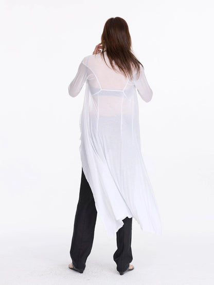 LYUOCHENG V-Neck Long Sleeve Slim Irregular Cooling Dress