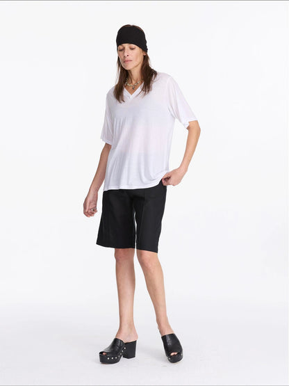 LYUOCHENG V-Neck Loose Tee With Cooling Tencel Blend