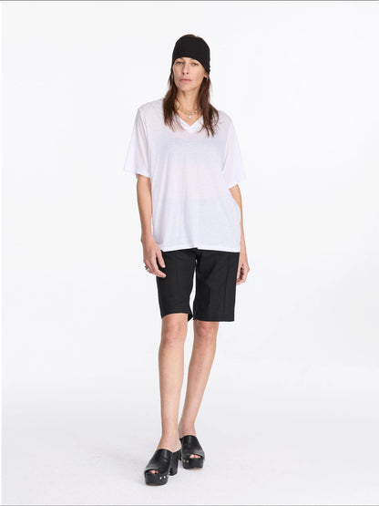 LYUOCHENG V-Neck Loose Tee With Cooling Tencel Blend