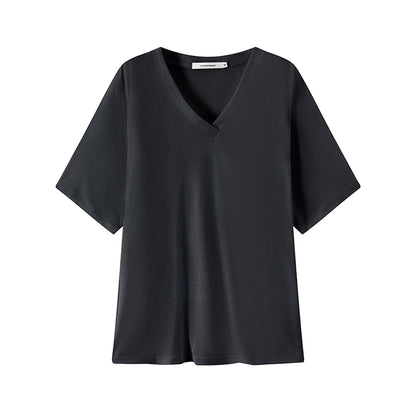 LYUOCHENG_V-Neck_Loose_Tee_With_Cooling_Tencel_Blend_MISSTT