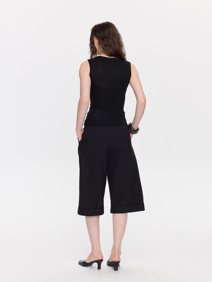 LYUOCHENG V-neck Buttons Racerback Slim Plain Knit Women&
