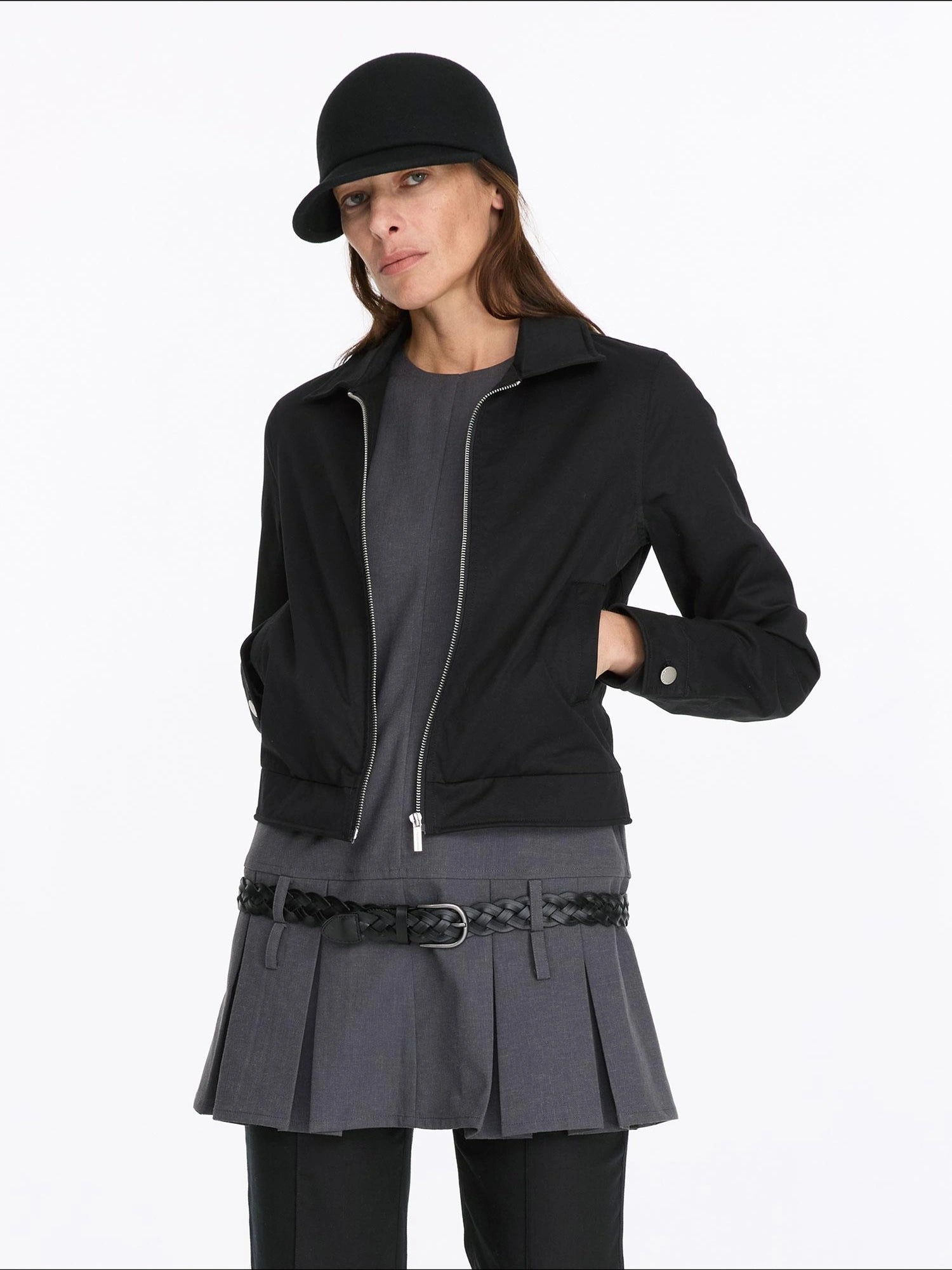 LYUOCHENG Vintage Aluminum Wire Trim Denim Jacket