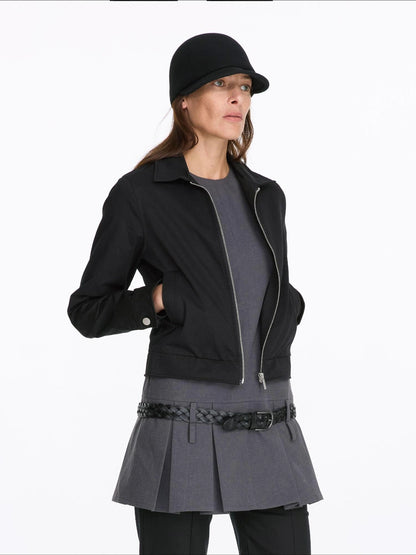 LYUOCHENG Vintage Aluminum Wire Trim Denim Jacket