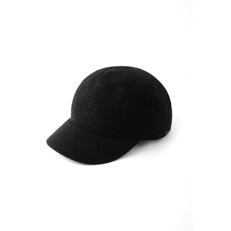LYUOCHENG_Vintage_Black_Knitted_Short_Brim_Cotton_Cap_MISSTT