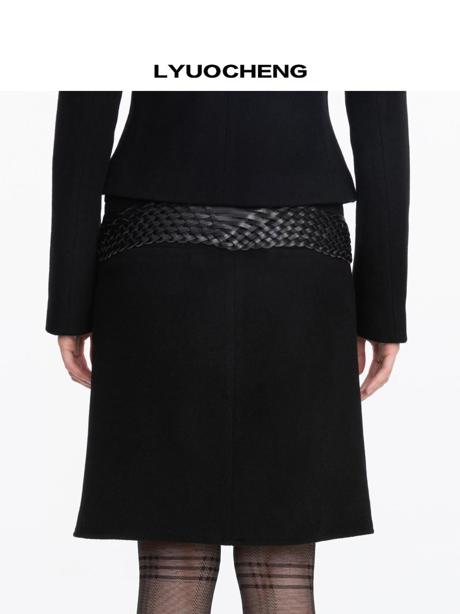 LYUOCHENG Vintage Braided Leather Belt