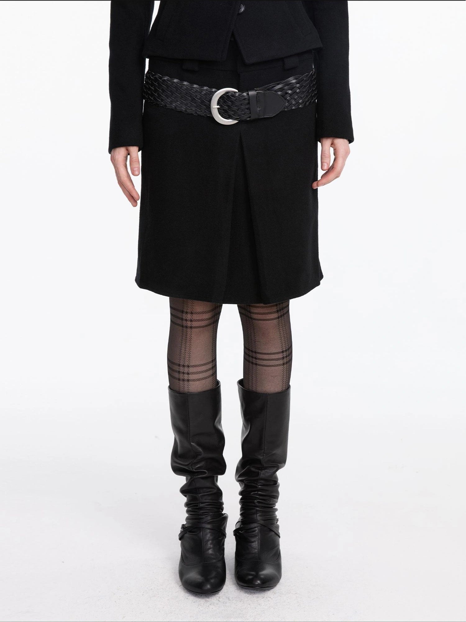 LYUOCHENG Vintage Braided Leather Belt