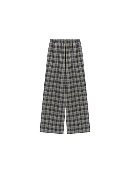 LYUOCHENG Vintage Checkered Relaxed Trousers
