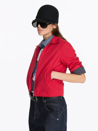 LYUOCHENG Vintage Collar Aluminum Wire Casual Jacket