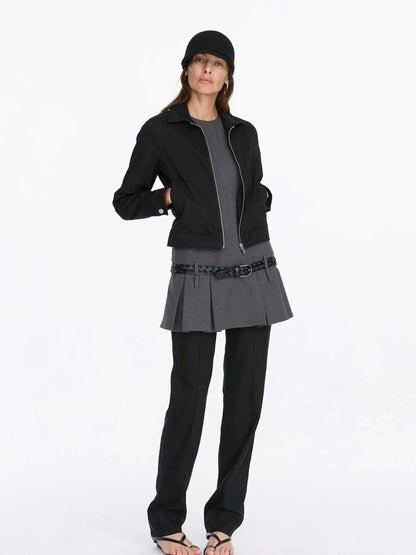 LYUOCHENG Vintage Collar Aluminum Wire Casual Jacket