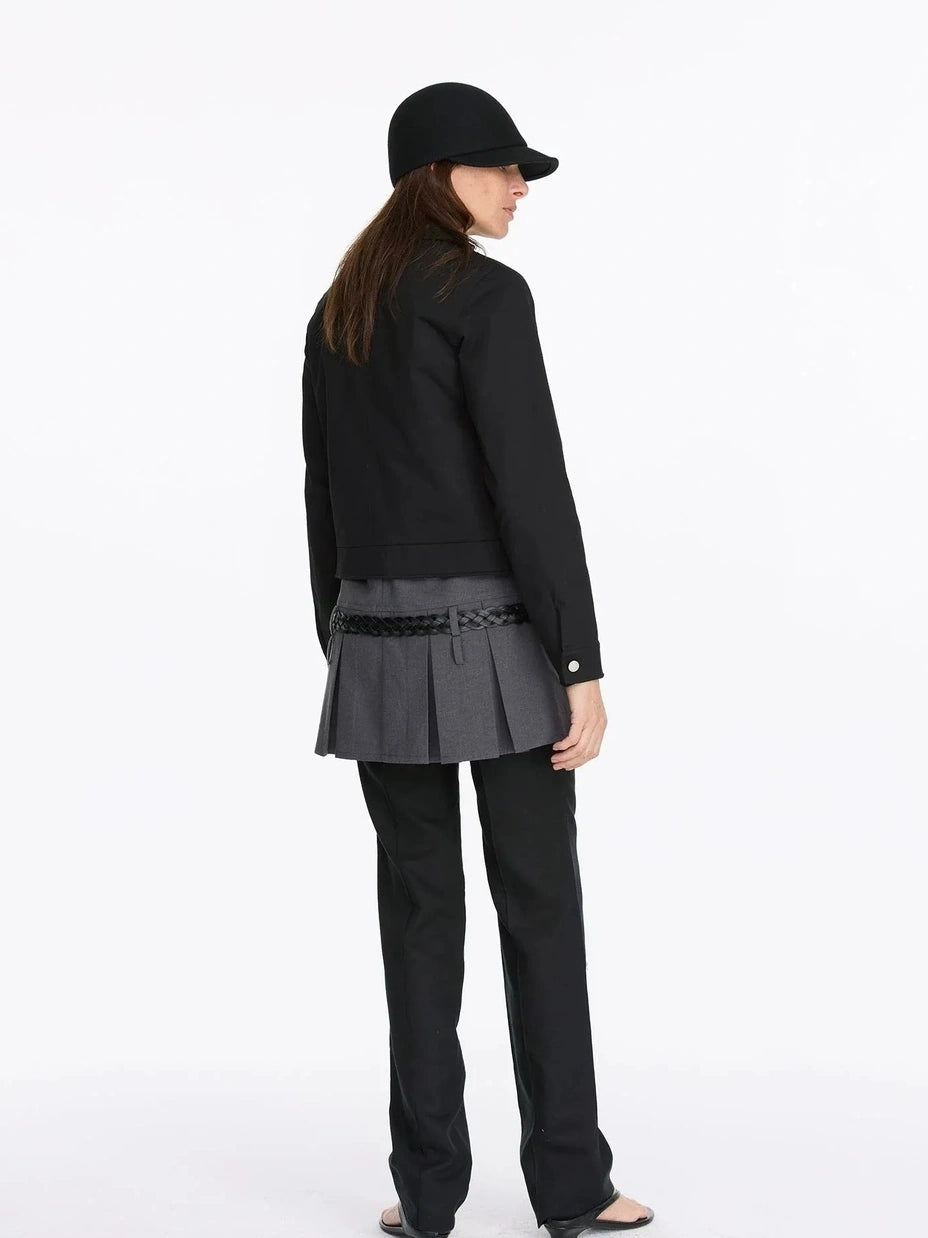 LYUOCHENG Vintage Collar Aluminum Wire Casual Jacket