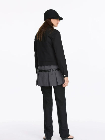 LYUOCHENG Vintage Collar Aluminum Wire Casual Jacket