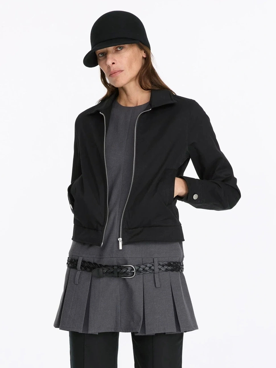 LYUOCHENG Vintage Collar Aluminum Wire Casual Jacket