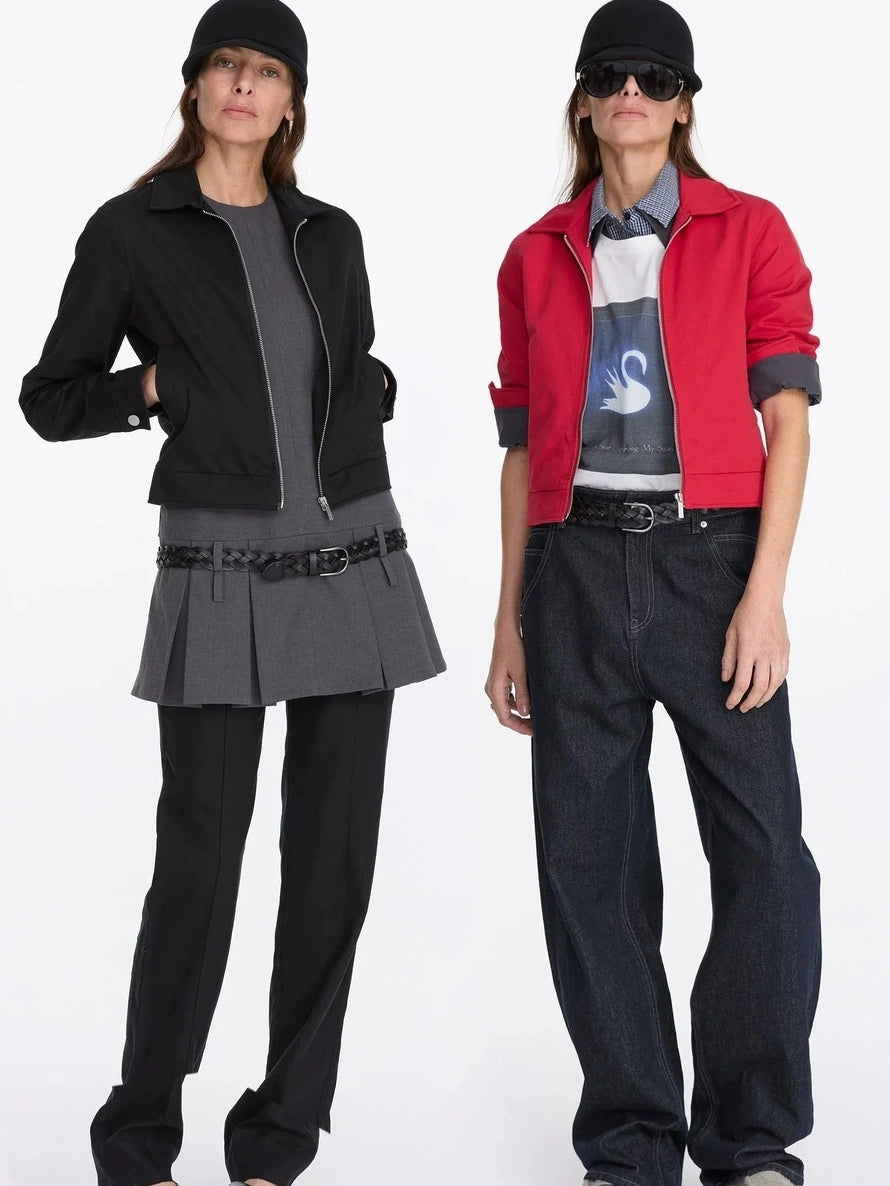 LYUOCHENG Vintage Collar Aluminum Wire Casual Jacket