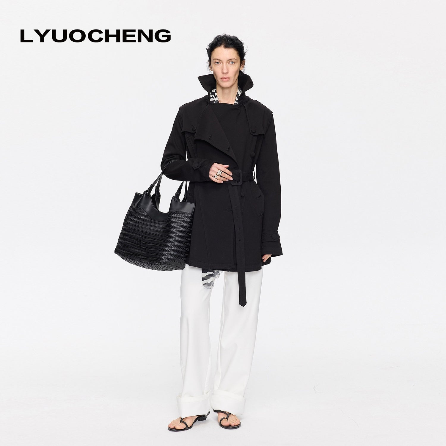 LYUOCHENG_Vintage_Denim_Lace_Up_Double_Breasted_Lapel_Women&