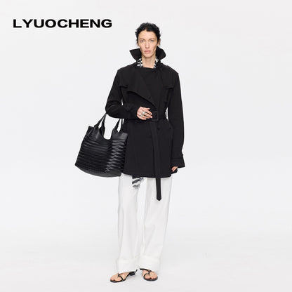 LYUOCHENG_Vintage_Denim_Lace_Up_Double_Breasted_Lapel_Women&