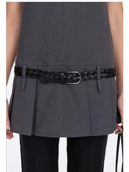 Vintage Double Layer Woven Leather Belt