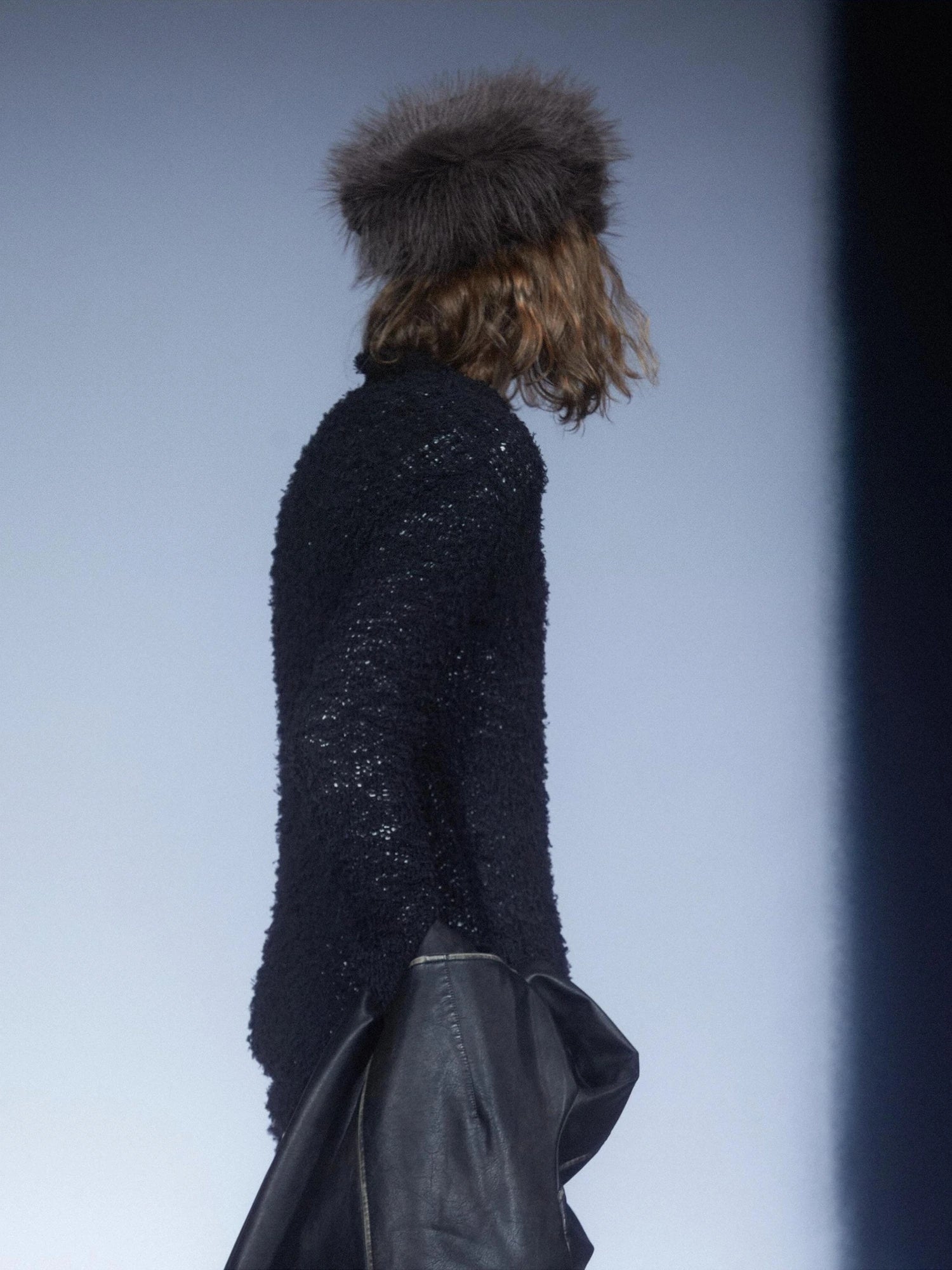 LYUOCHENG Vintage Eco Faux Fur Beret In Mocha