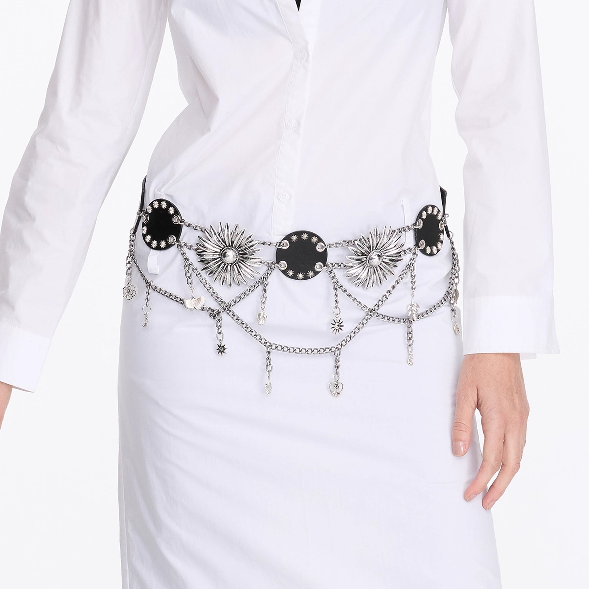 LYUOCHENG_Vintage_Flower_Chain_Leather_Belt_MISSTT