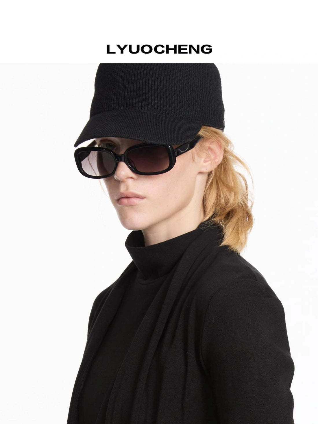 Vintage Gradient Tea Slim Frame Sunglasses