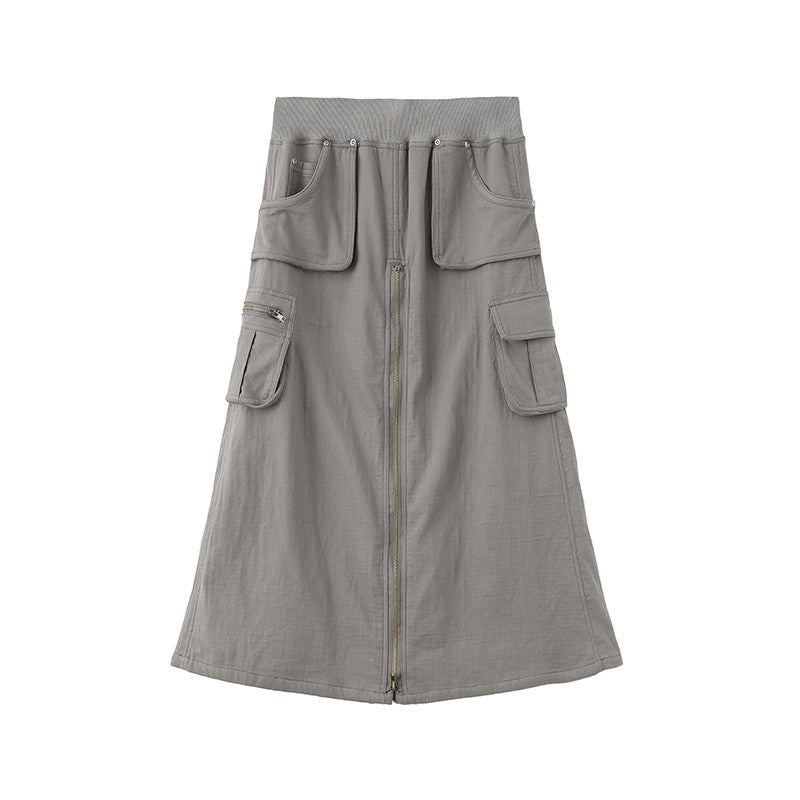 LYUOCHENG_Vintage_Low_Waist_Pocket_A_Line_Women&