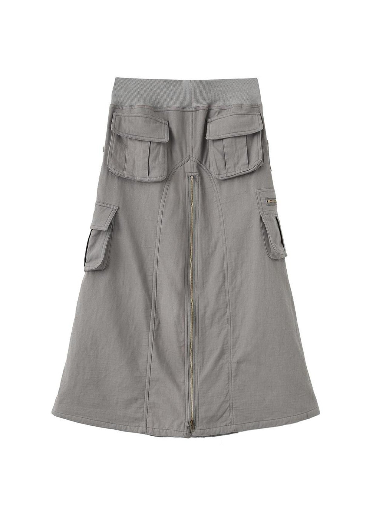 LYUOCHENG Vintage Low Waist Pocket A Line Women&