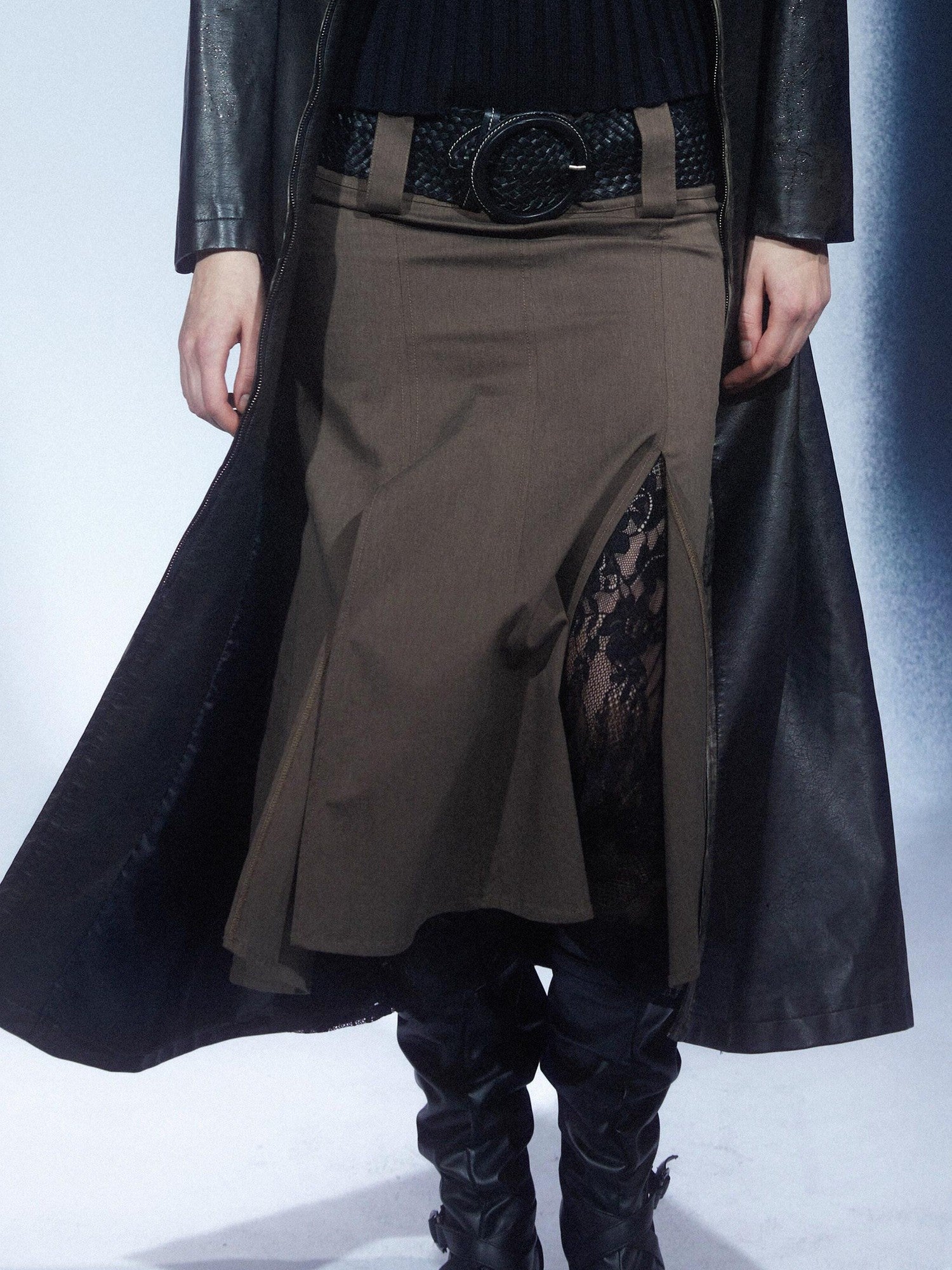 LYUOCHENG Vintage Low Waist Spliced Lace Women&