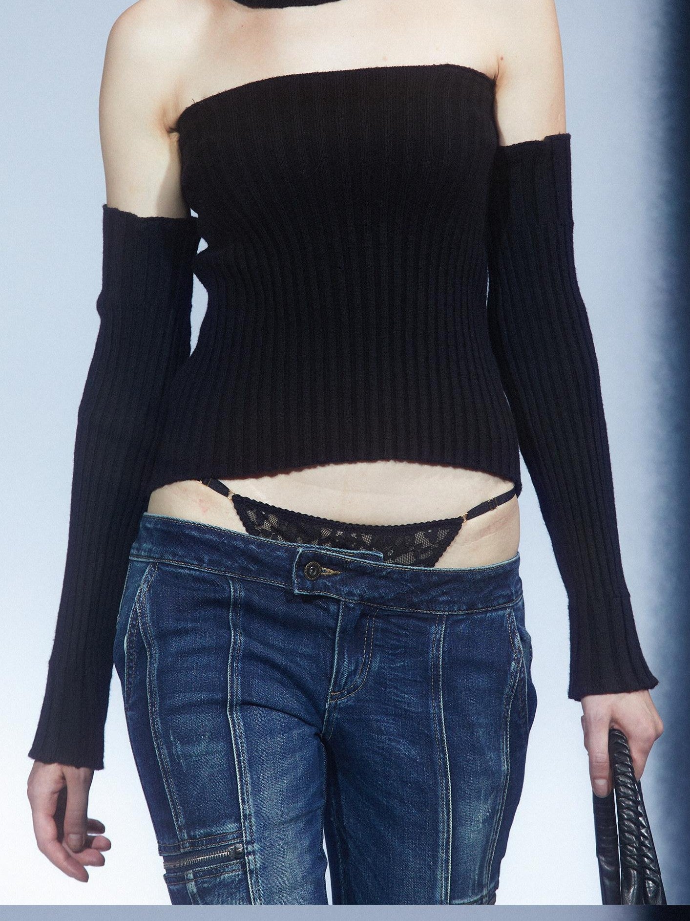 LYUOCHENG Vintage Spliced Backless High Collar Slim Fit Women&