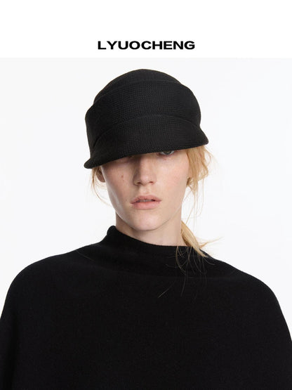 LYUOCHENG Vintage Structured Mini Brim Pillbox Hat