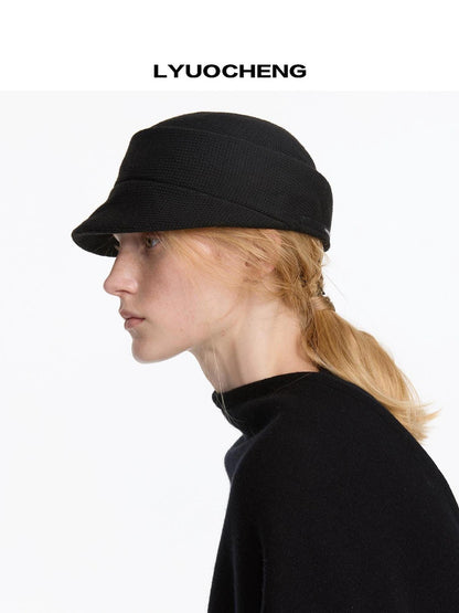 LYUOCHENG Vintage Structured Mini Brim Pillbox Hat