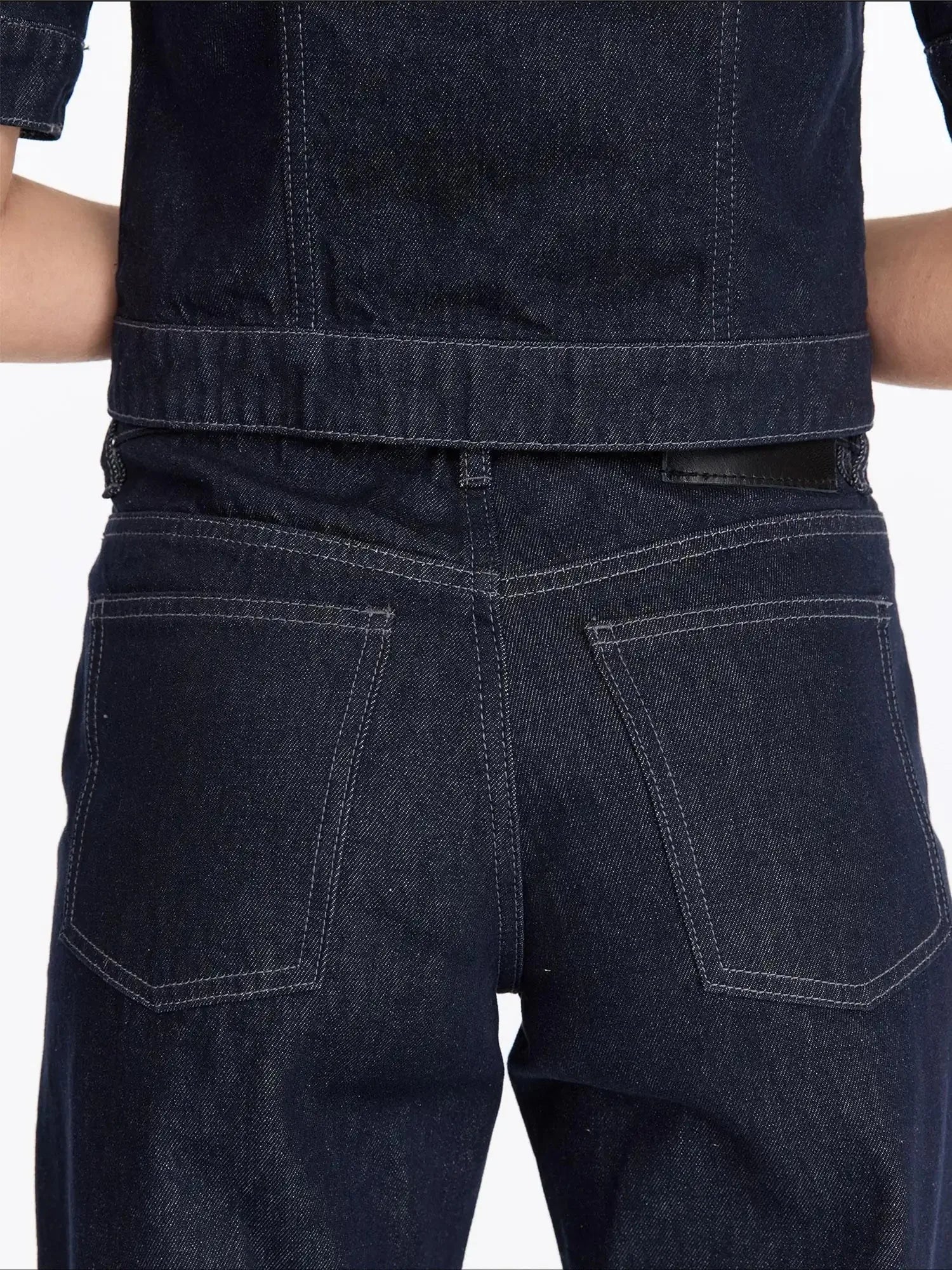 Vintage Washed Straight Leg Raw Denim Jeans