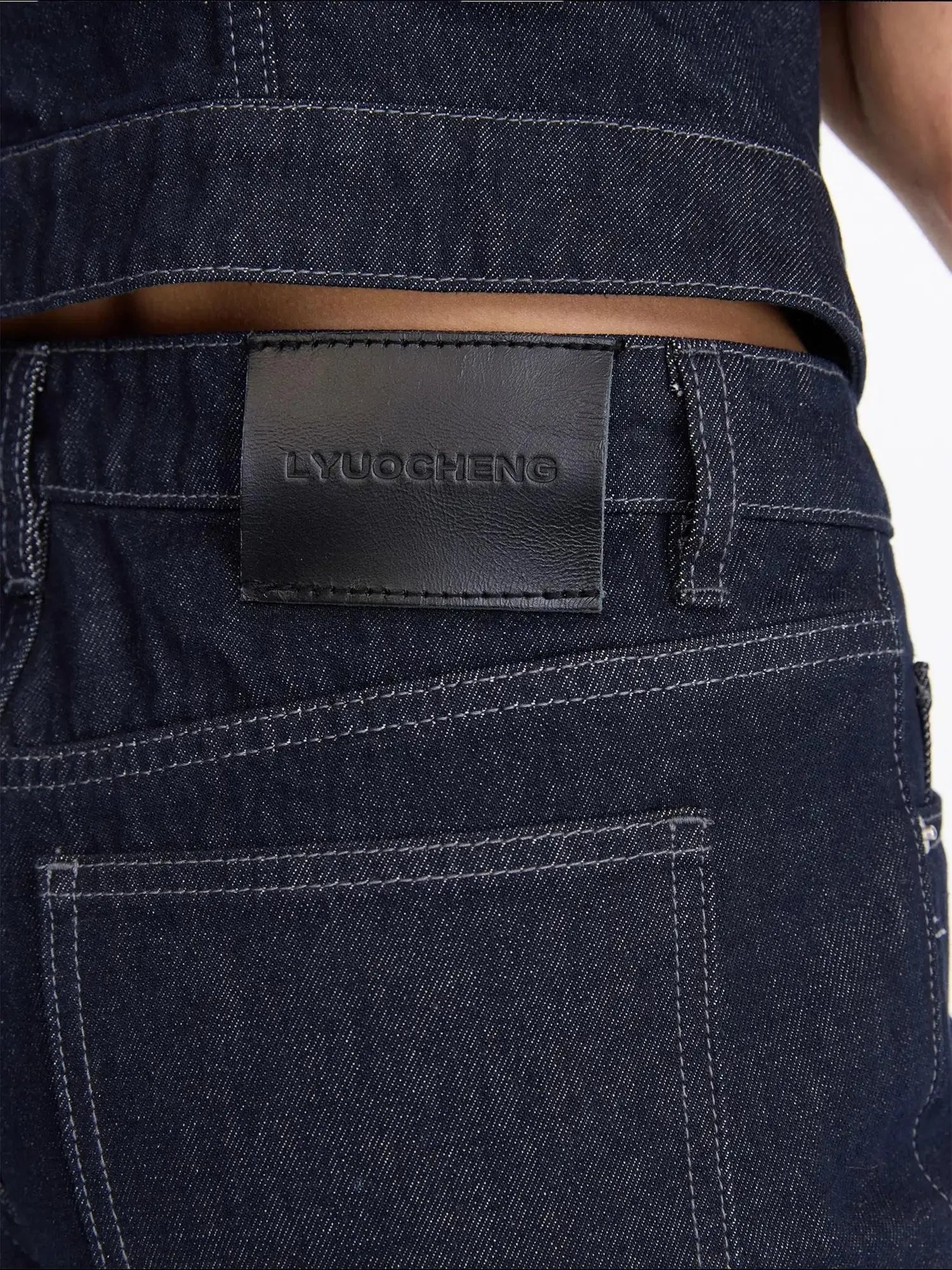 Vintage Washed Straight Leg Raw Denim Jeans