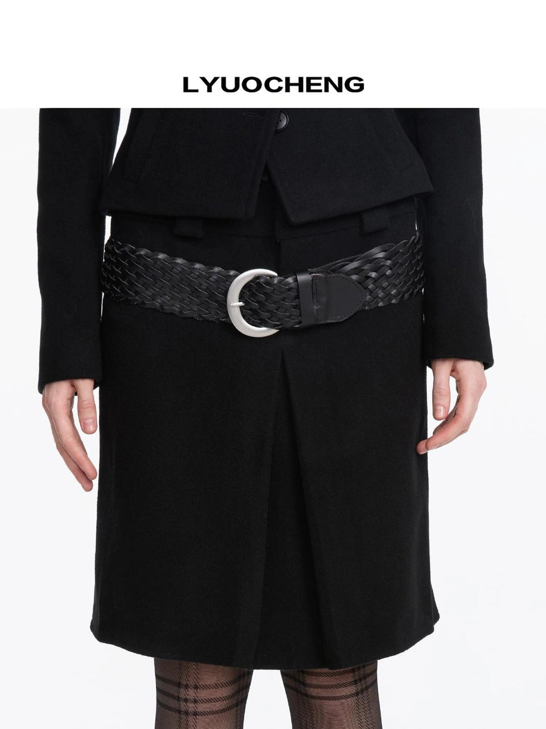 LYUOCHENG Vintage Woven Leather Belt