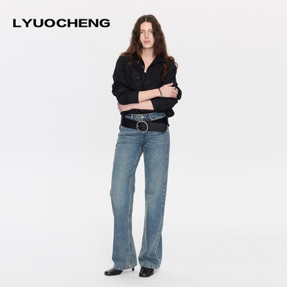 LYUOCHENG_Washed_Blue_Distressed_Low_Waist_Women&