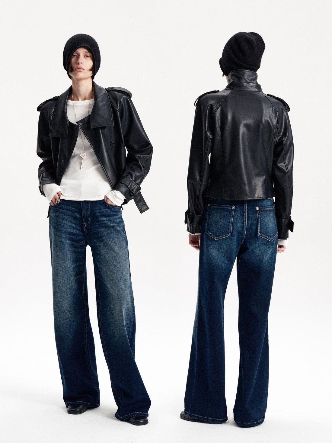 LYUOCHENG Washed Gradient Denim Women&