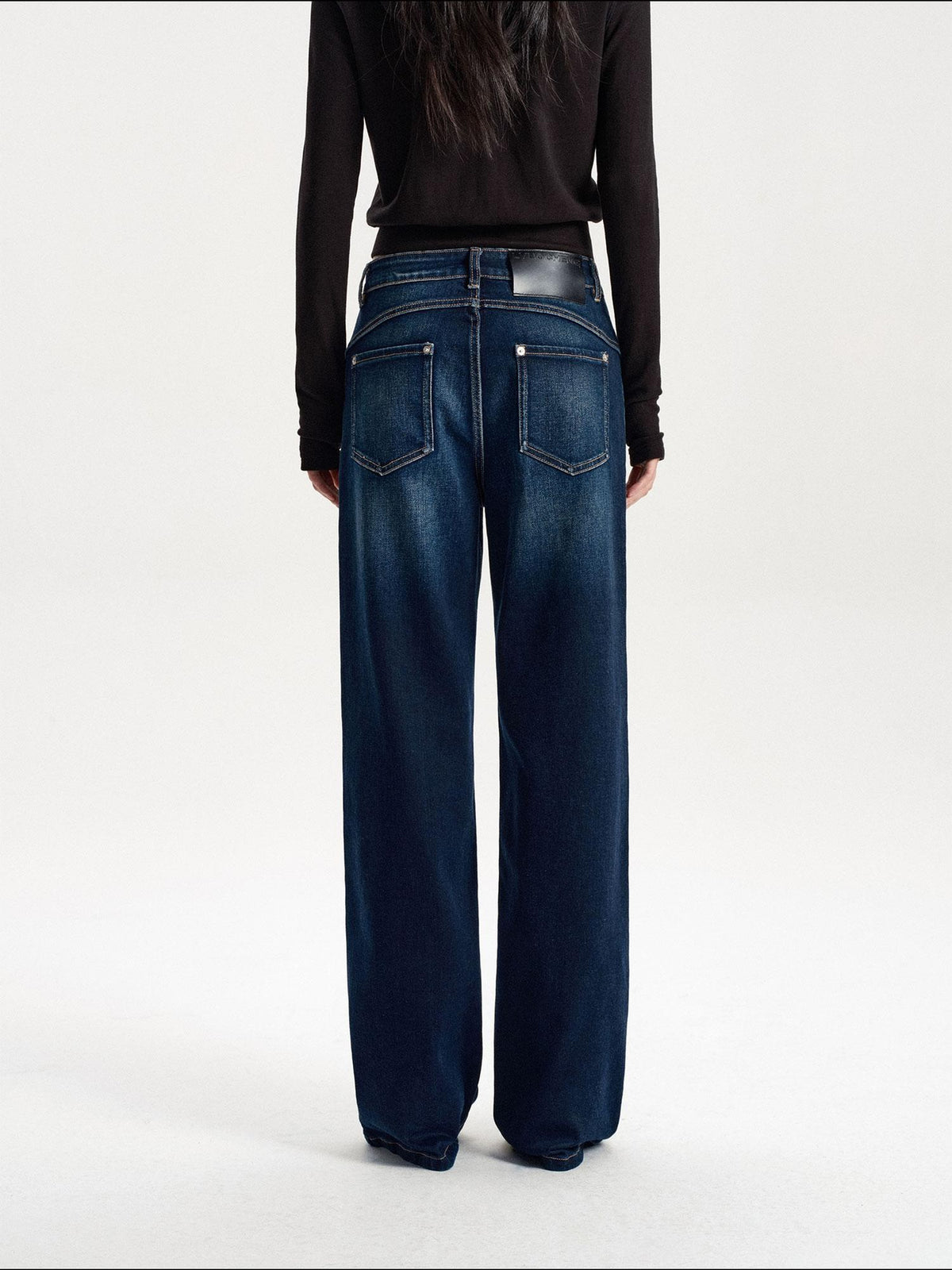 LYUOCHENG Washed Gradient Denim Women&