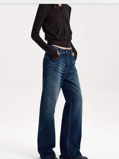 LYUOCHENG Washed Gradient Denim Women&