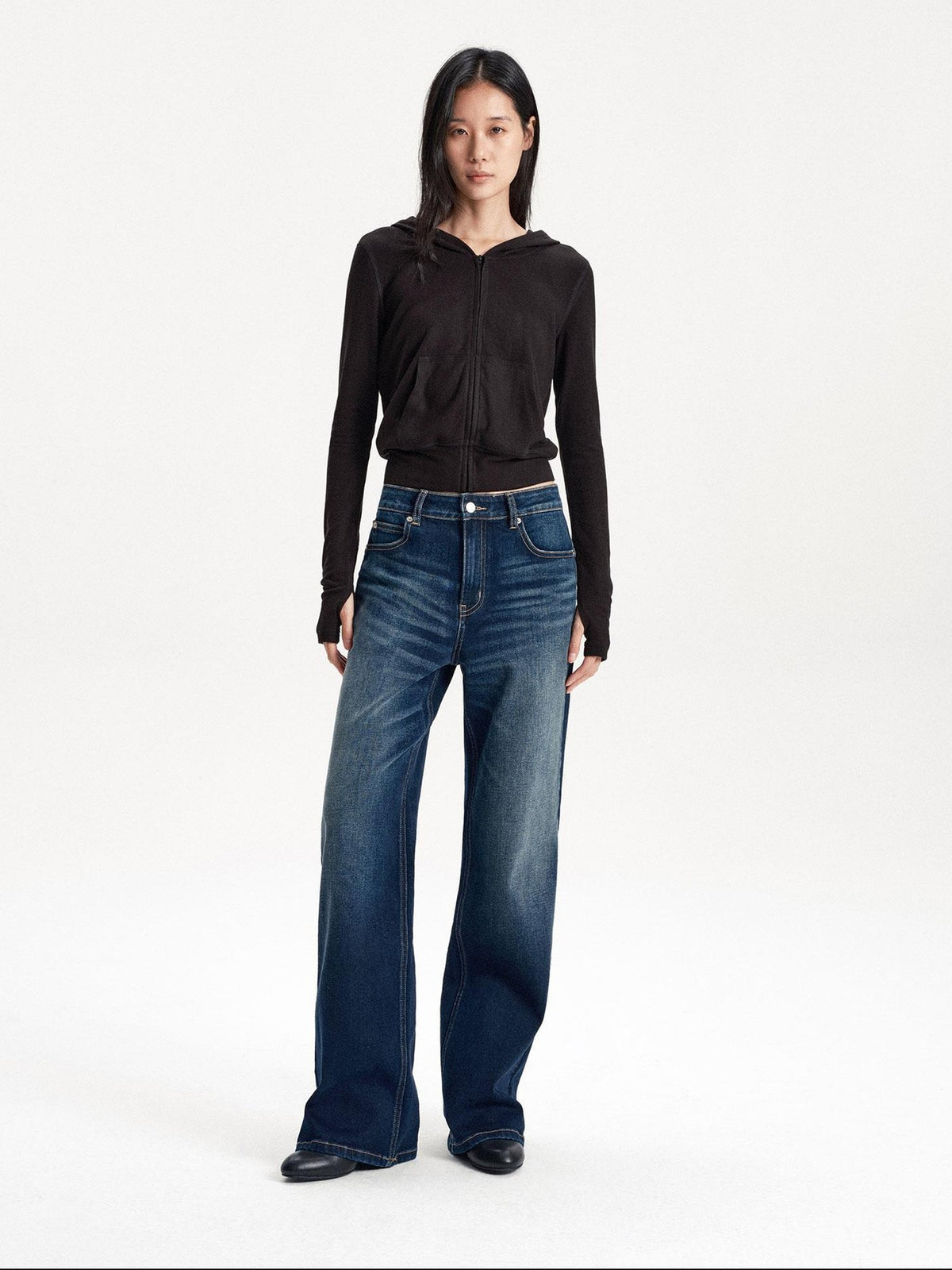LYUOCHENG Washed Gradient Denim Women&
