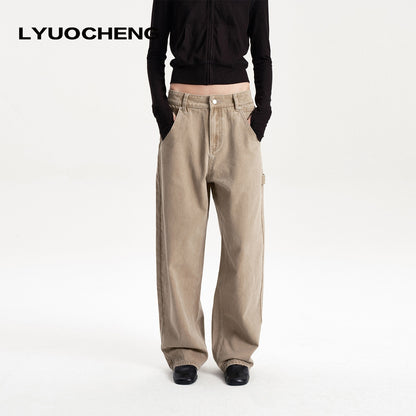 LYUOCHENG_Washed_Low_Waist_Button_Cotton_Women&