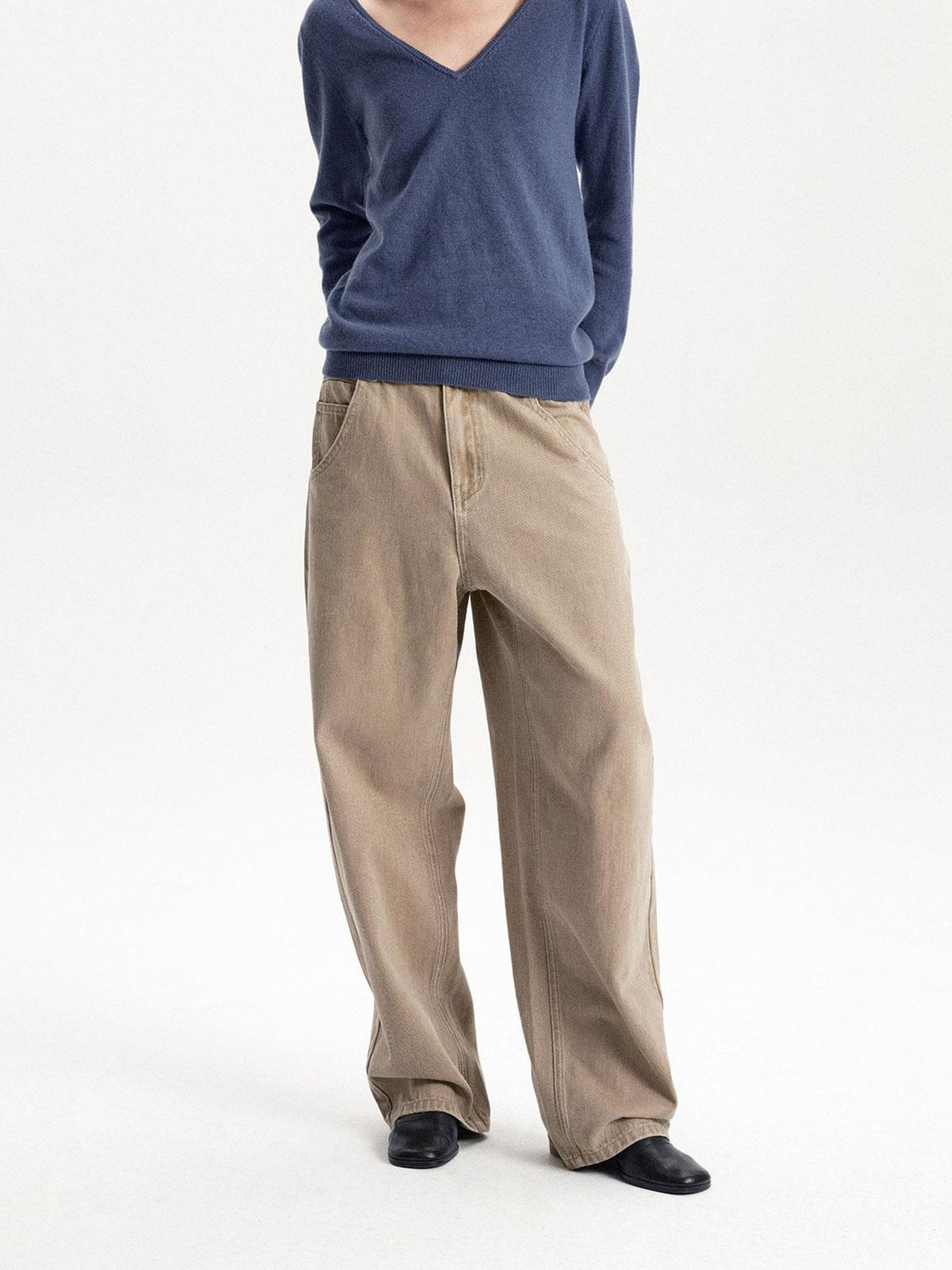 LYUOCHENG Washed Low Waist Button Cotton Women&