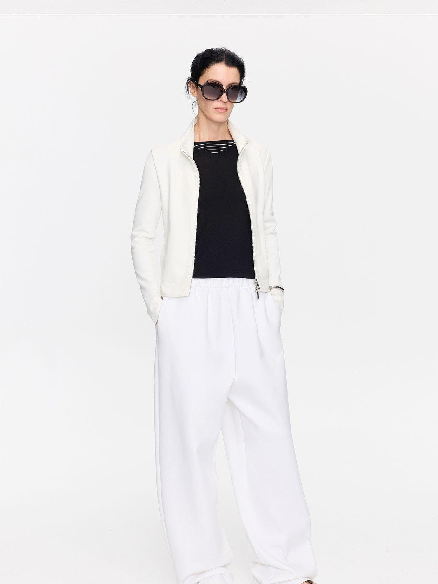 LYUOCHENG White Airy Casual Straight Hem Women&