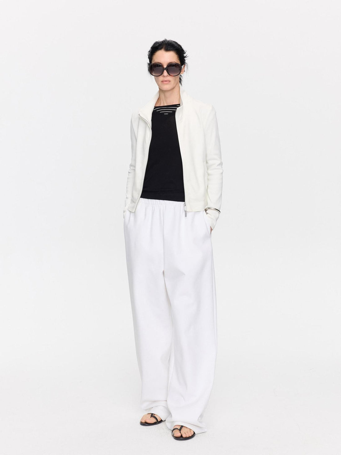 LYUOCHENG White Airy Casual Straight Hem Women&