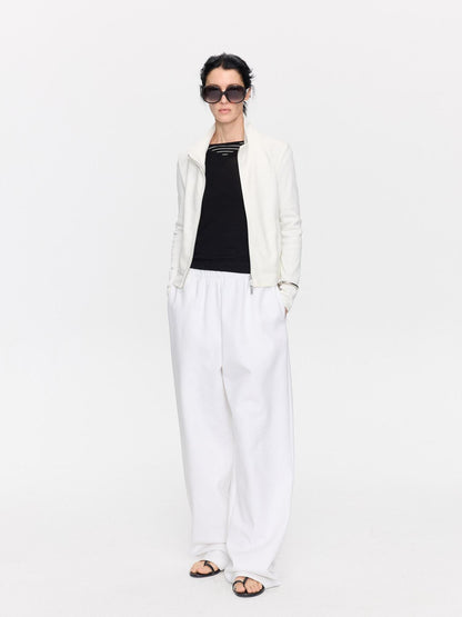 LYUOCHENG White Airy Casual Straight Hem Women&