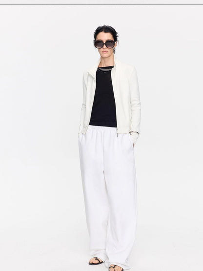 LYUOCHENG White Airy Casual Straight Hem Women&