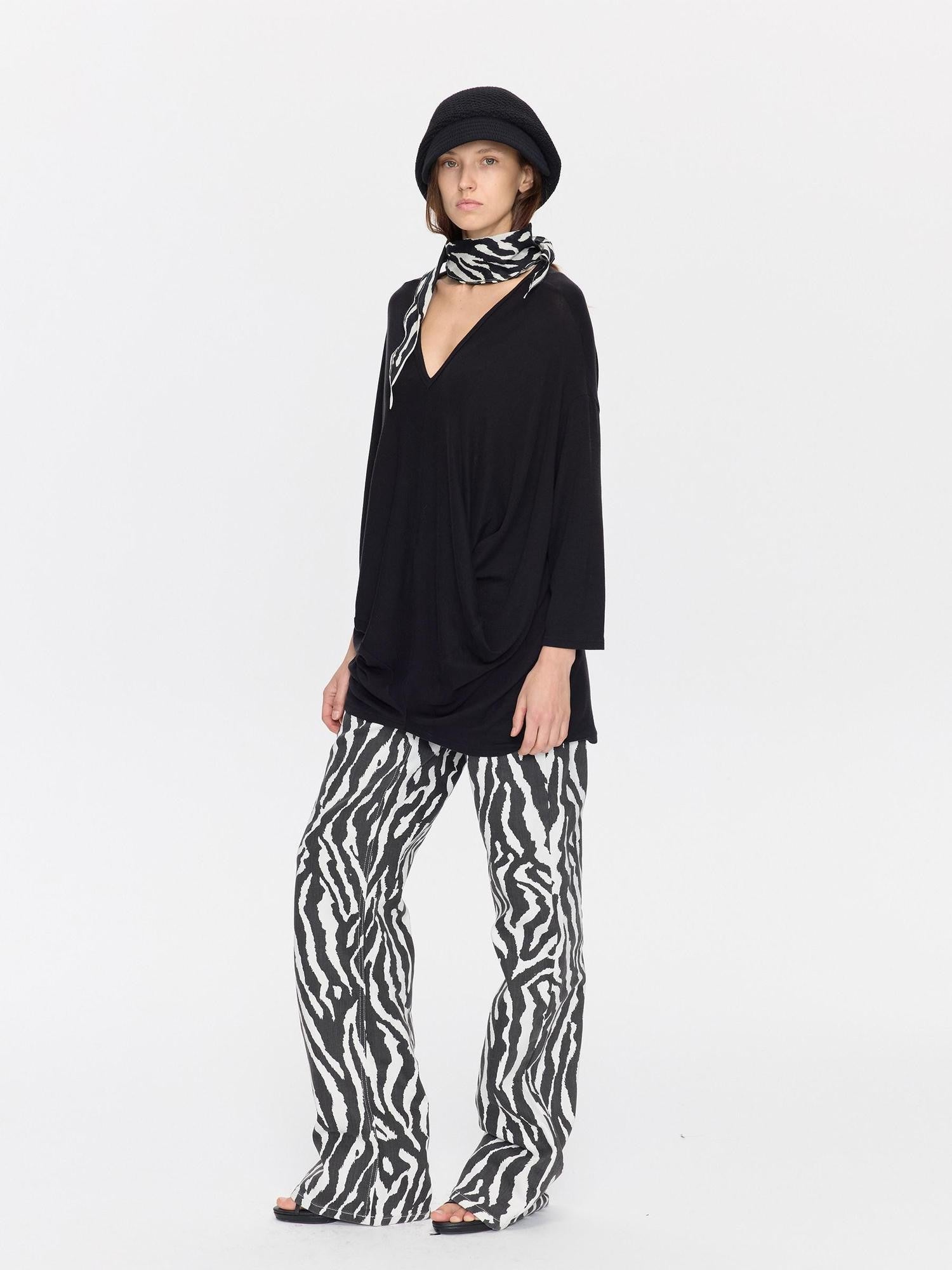 LYUOCHENG White Animal Print Rectangular Women&