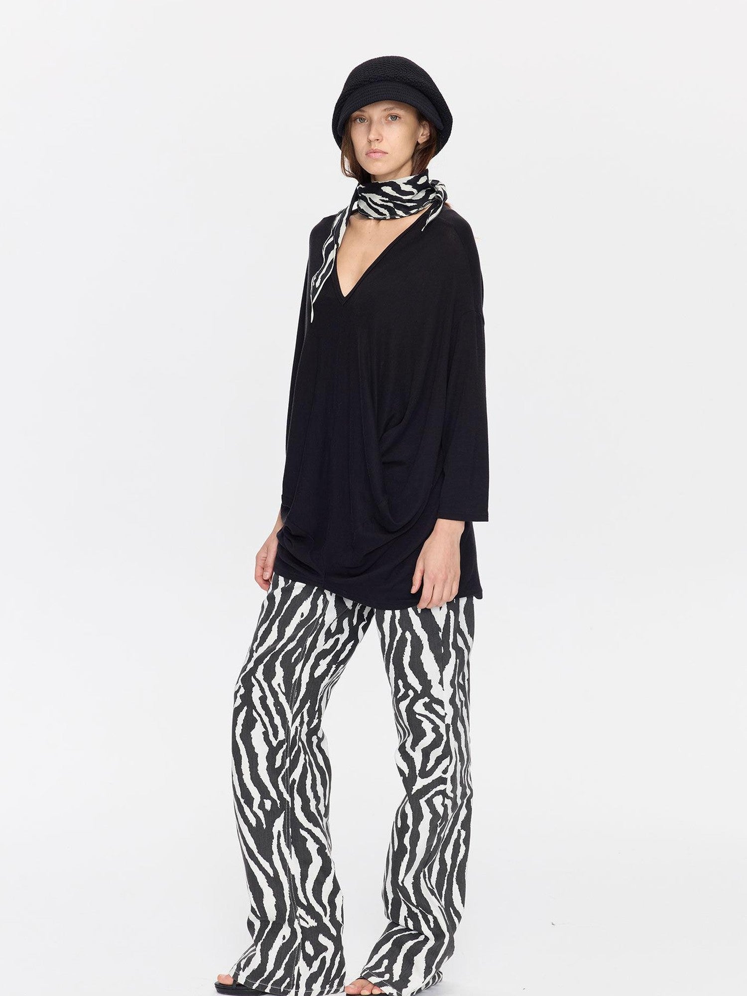 LYUOCHENG White Animal Print Rectangular Women&