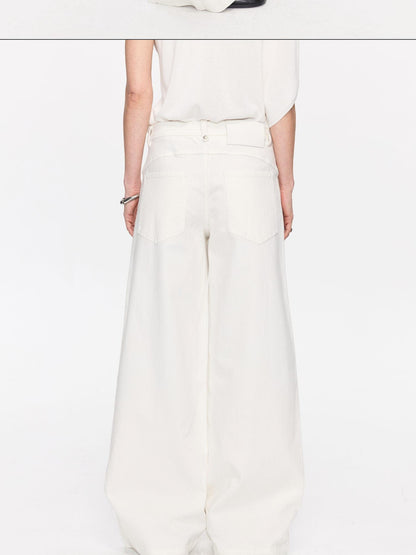 LYUOCHENG White Slight Flare Natural Waist Stretch Women&
