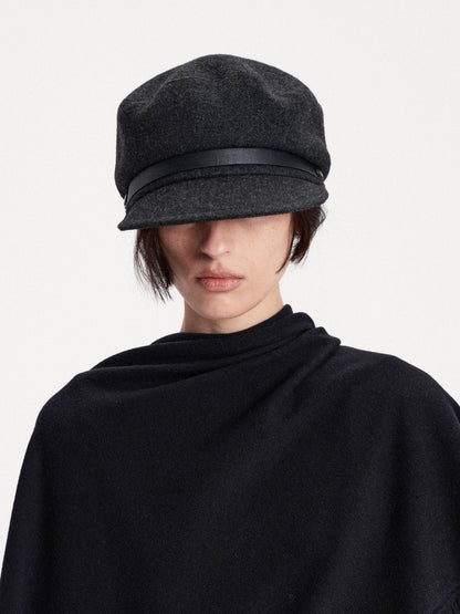 LYUOCHENG Wide Brim Flat Top Wool Women&