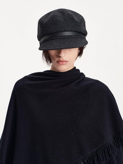 LYUOCHENG Wide Brim Flat Top Wool Women&